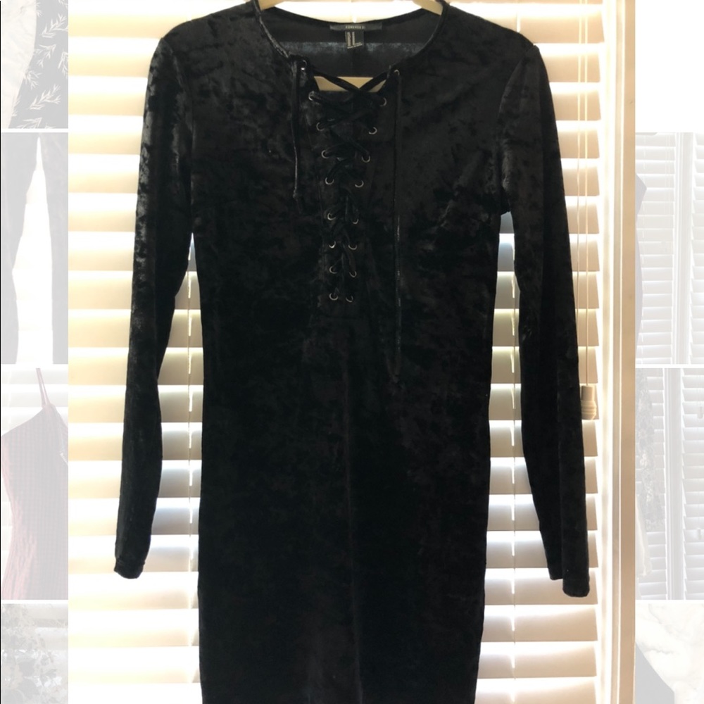 Velvet Lace Up Dress